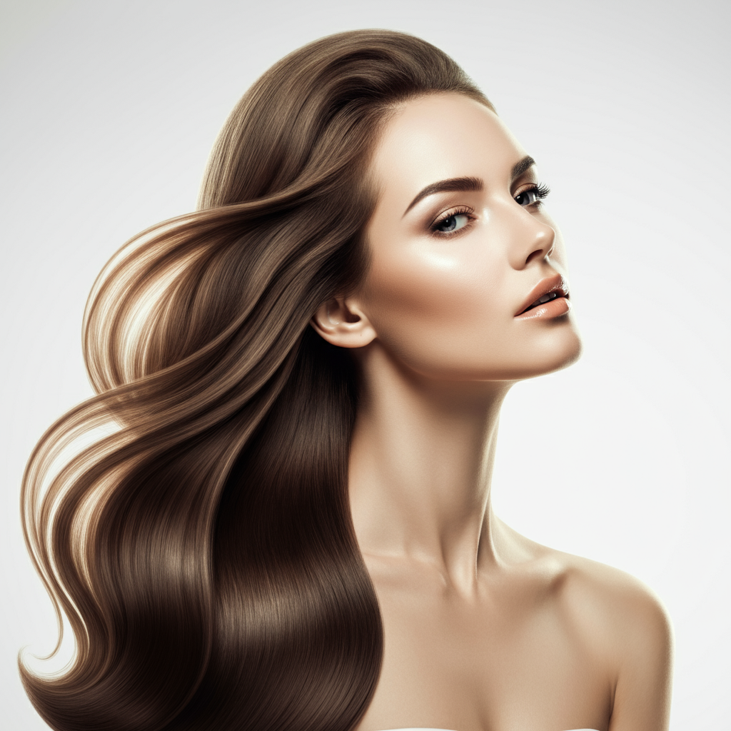 Exosome Therapy - Rejuvenated hair female model