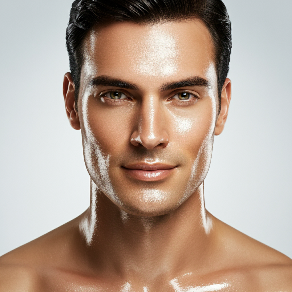 Rejuvenated skin male model luxia