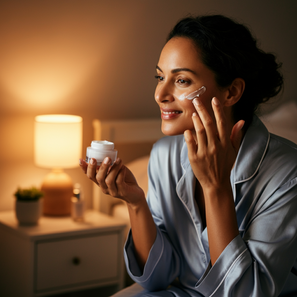 Night time skincare routine - luxia night cream